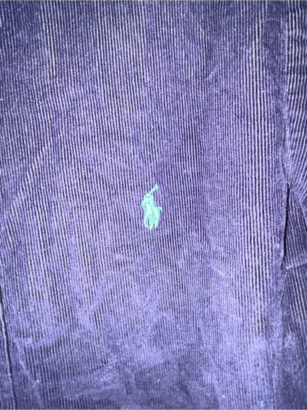 Polo Ralph Lauren Blue Corduroy Button Up Shirt Custom Fit Mens Size Large